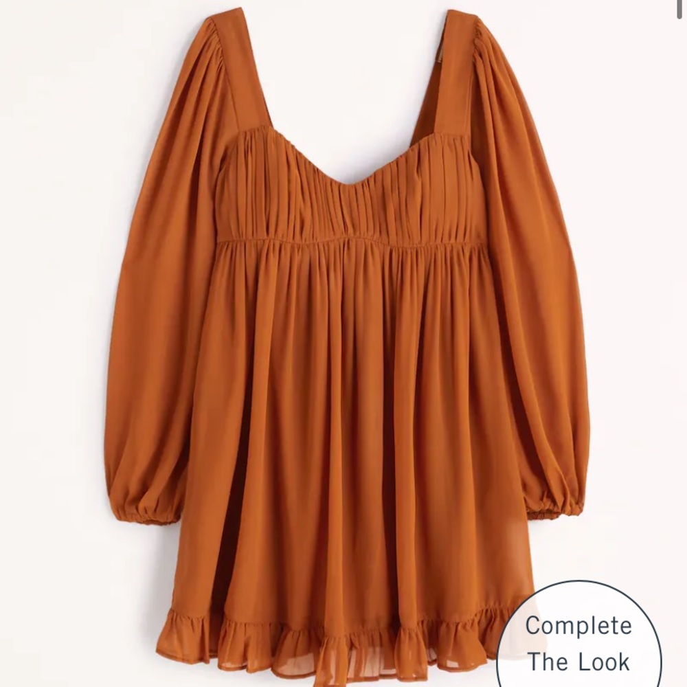 Abercrombie Long Sleeve Ruched Baby Doll Dress